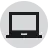 Device or technology icon showing a laptop inside a gray circle.