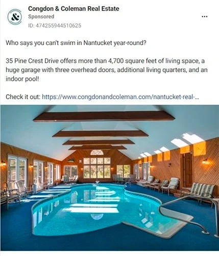 Screenshot of Congdon Coleman Real Estate Facebook page