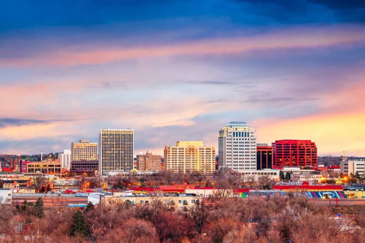Colorado Springs, Colorado, USA Downtown City Skyline