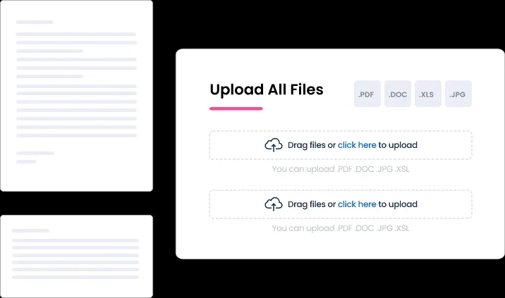 Drag and drop file upload.