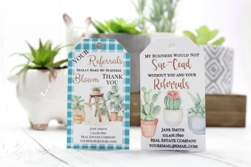Two tags for plant pop-bys