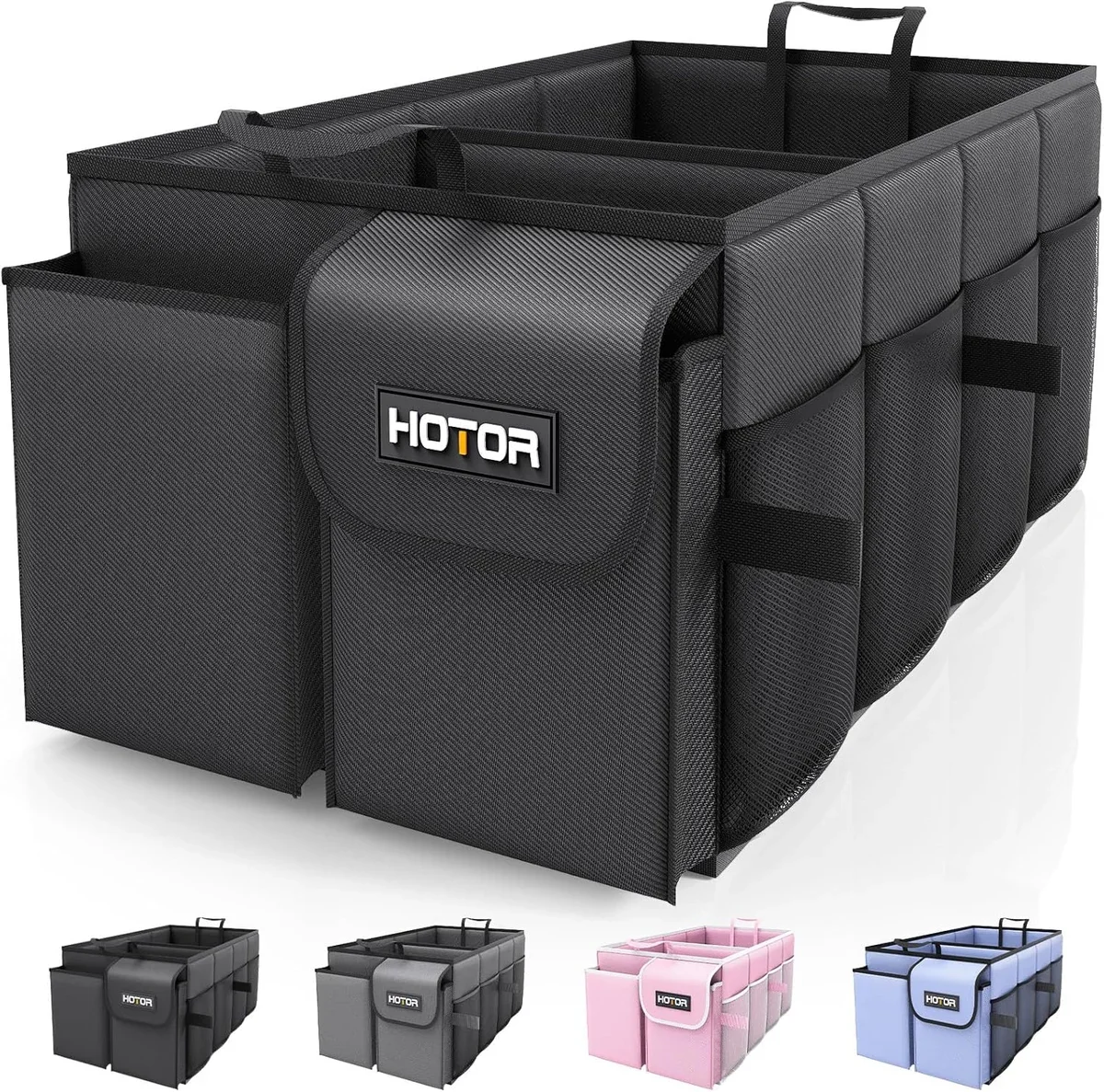 A black trunk organizer.