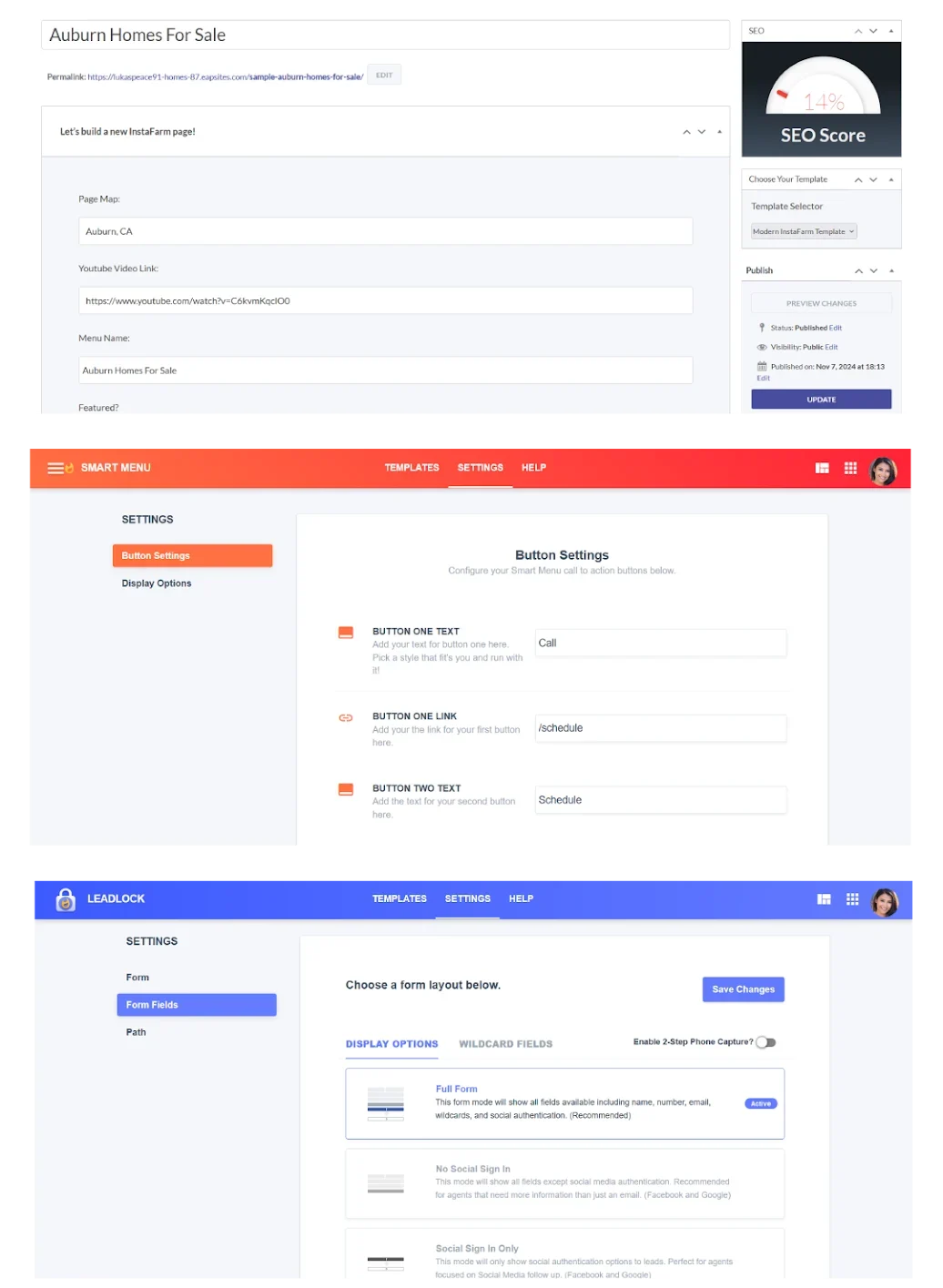 Easy Agent Pro LeadSites features