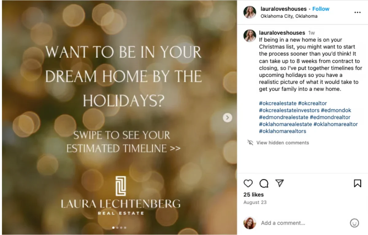 Holiday Instagram carousel