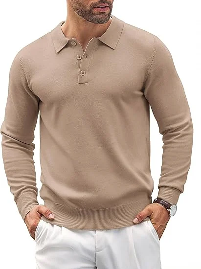 A man in a beige top.