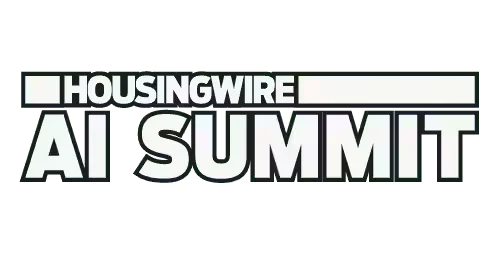 White lettering spelling out the Housingwire AI Summit