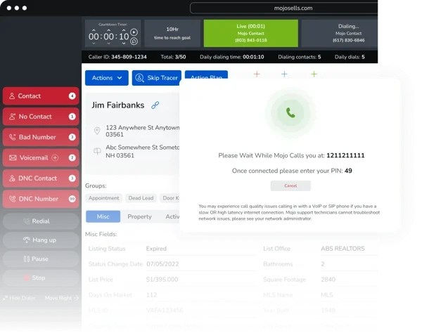 Mojo Dialer using multiple lines
