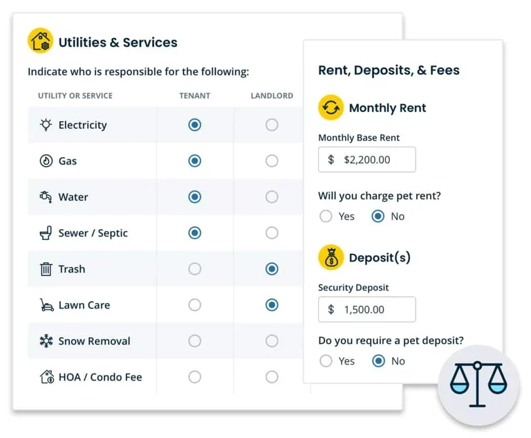 TurboTenant lease agreement tool sample.