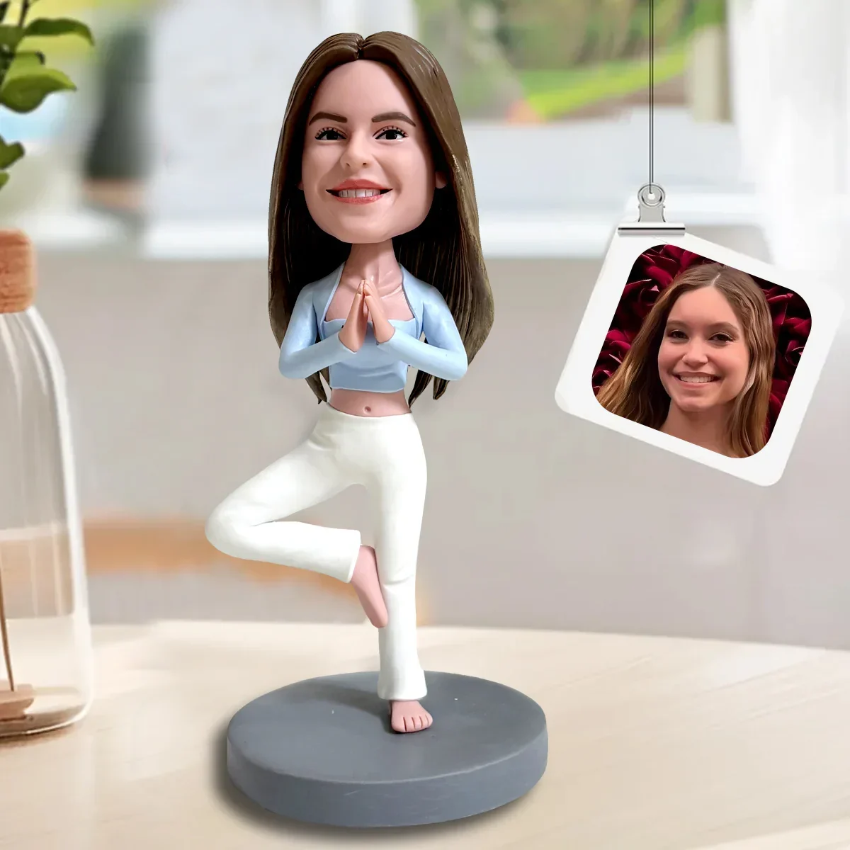 A personalized bobblehead of a client.
