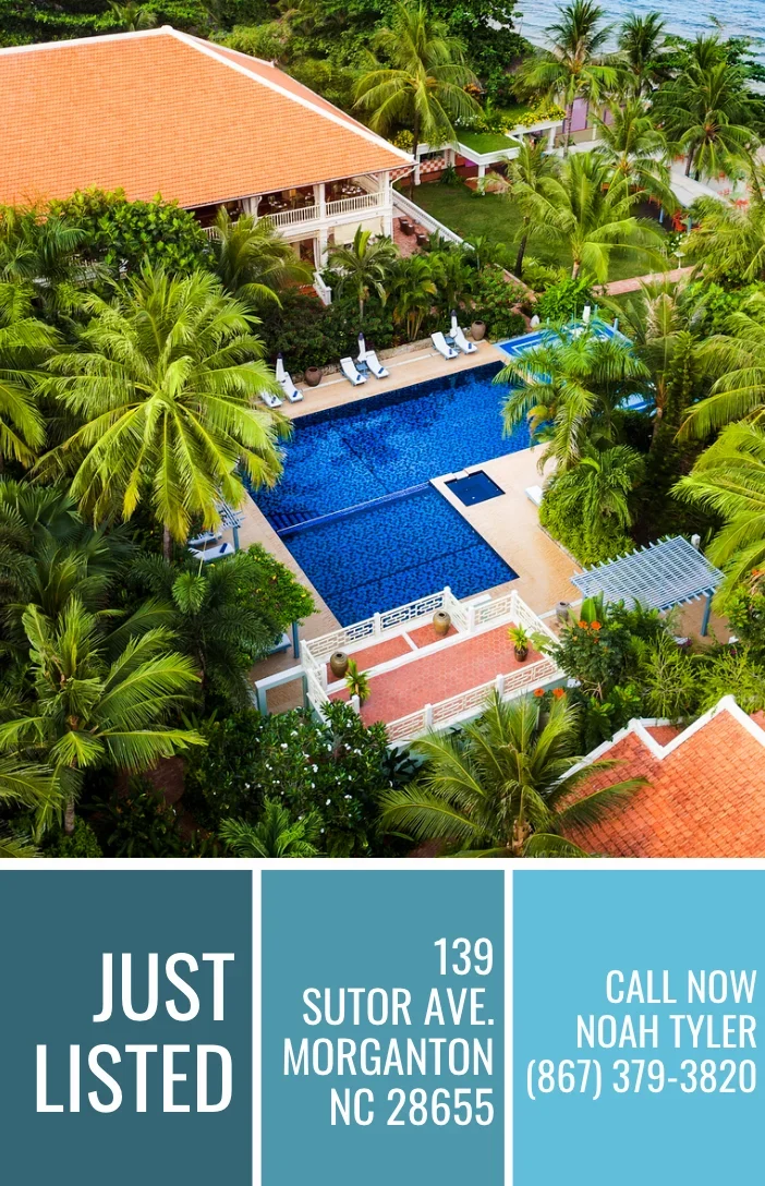 A just-listed postcard with a property listing photo and the agent's info