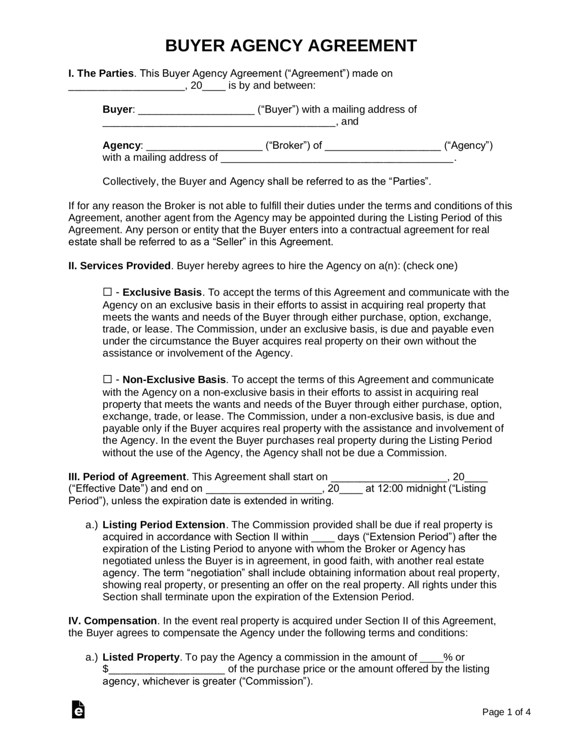 Buyer Agency Agreement