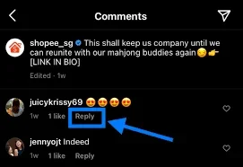 Screenshot of the comment section of an Instagram posts