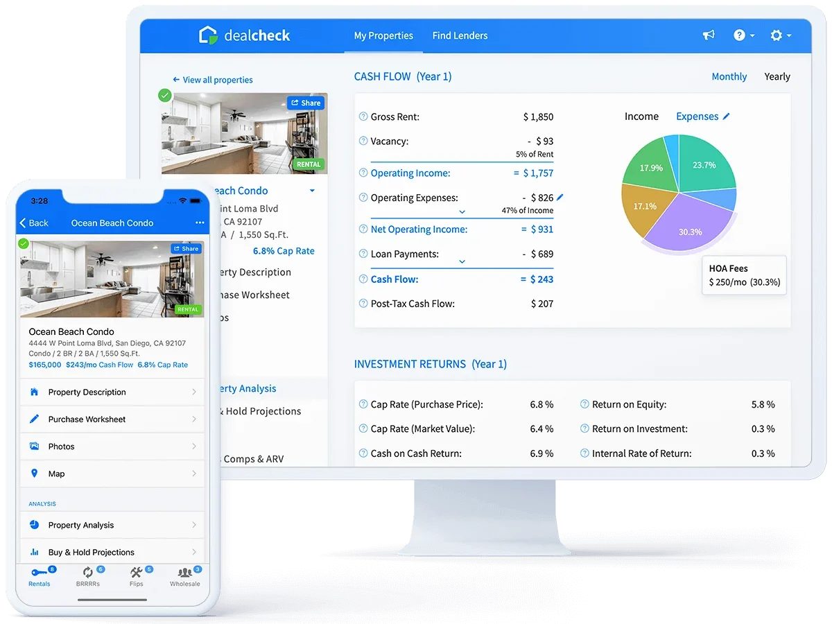 DealCheck dashboard interface.