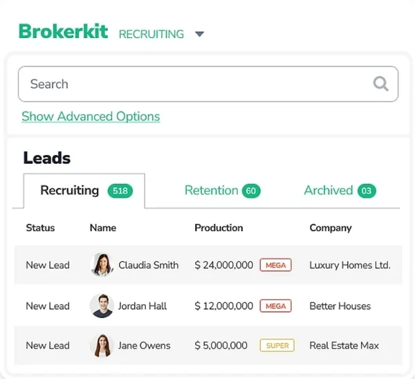 Brokerkit recruiting dashboard