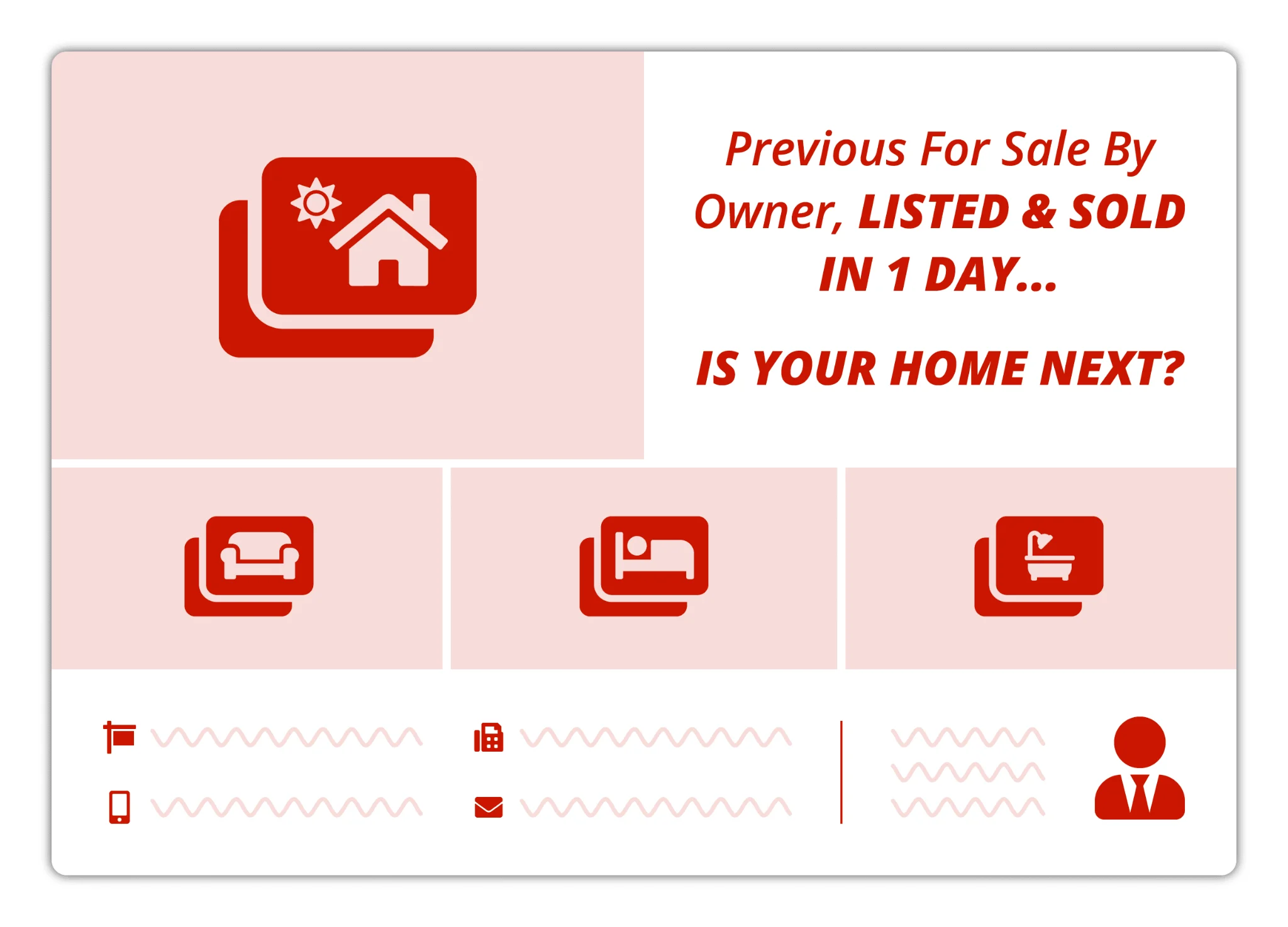 A red and white postcard template.