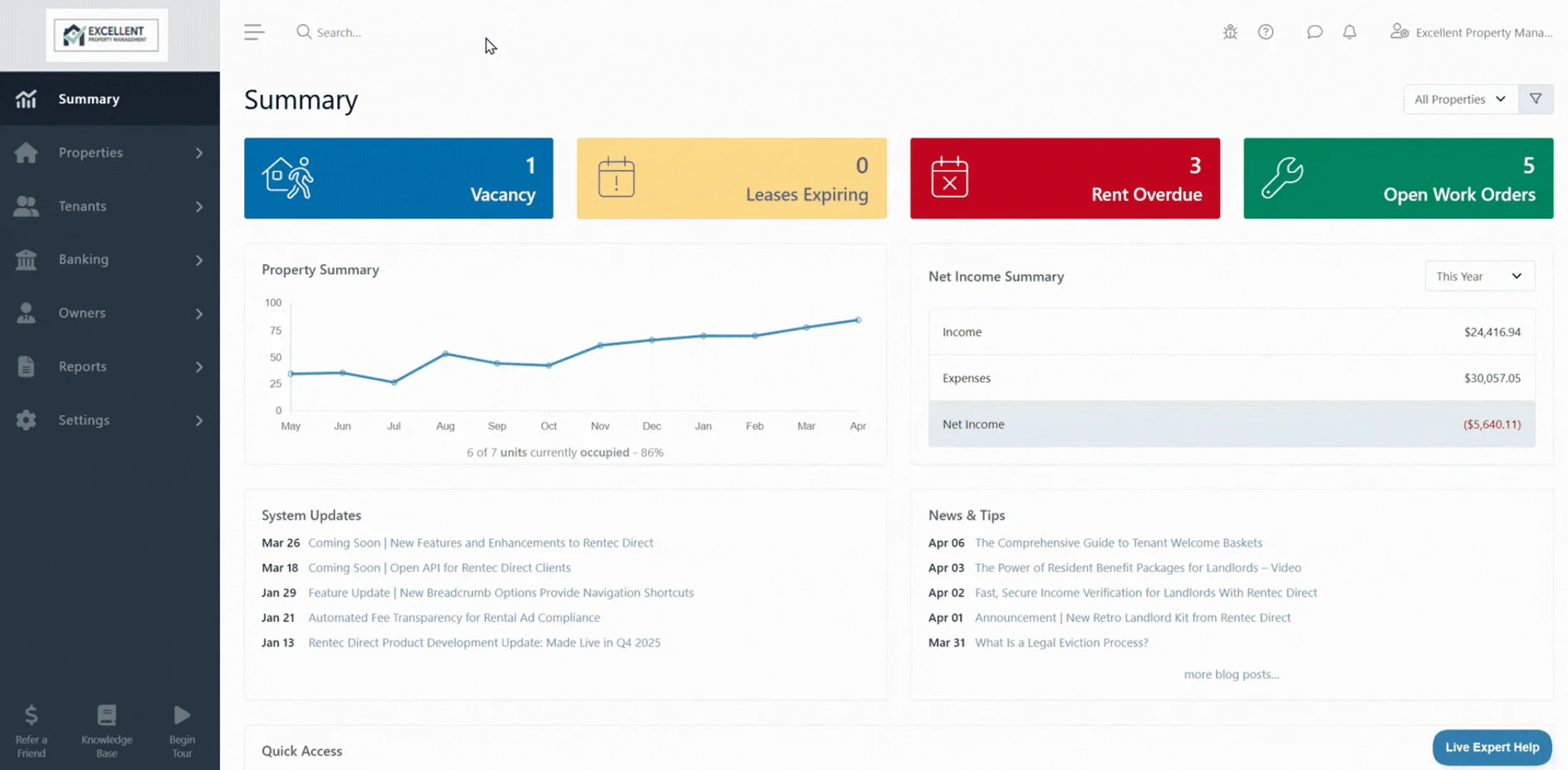 An example of Rentec Direct's owner's portal.